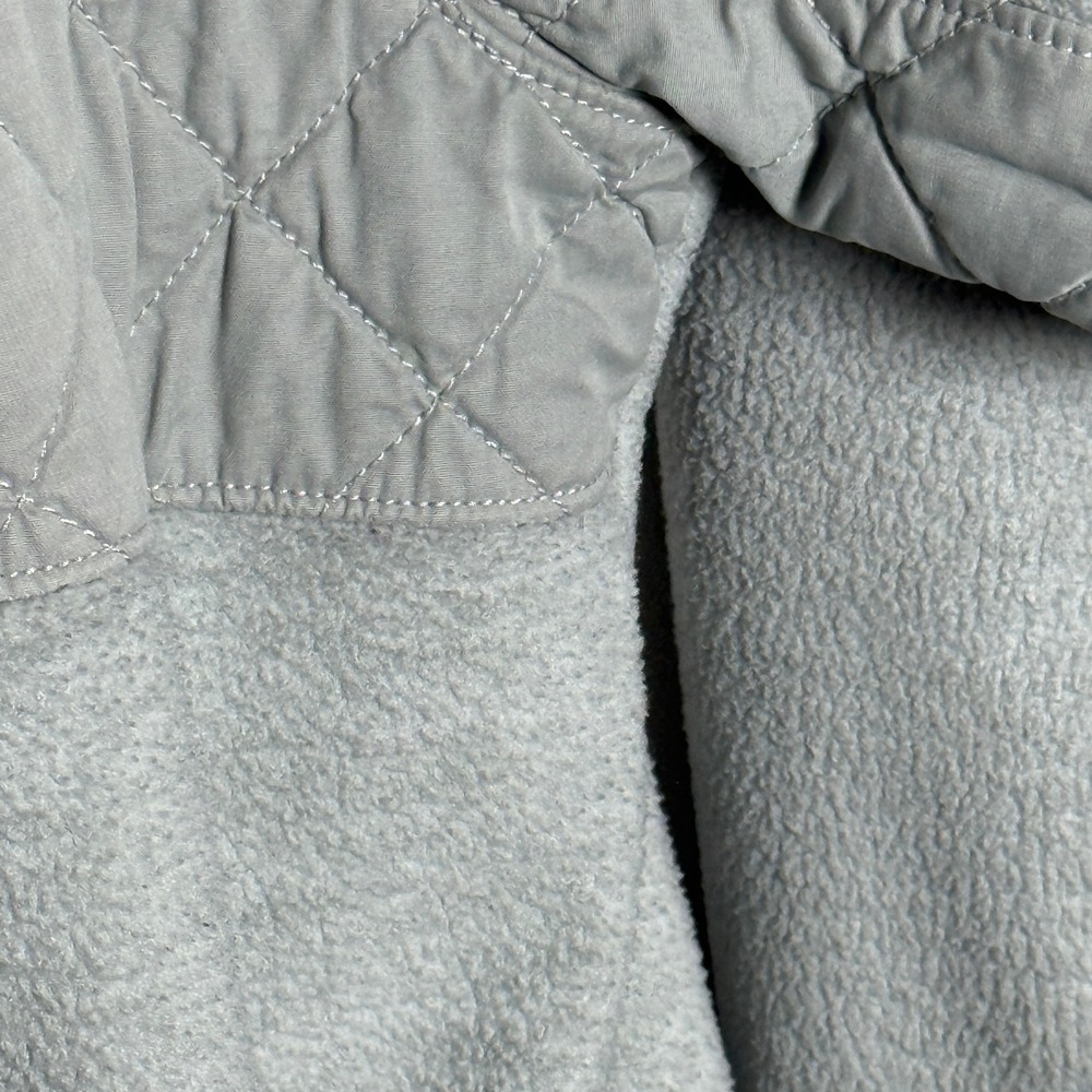 Abercrombie & Fitch Womens Pullover Sweater L Gray Quilted Pocket Cozy Preppy - Picture 7 of 9